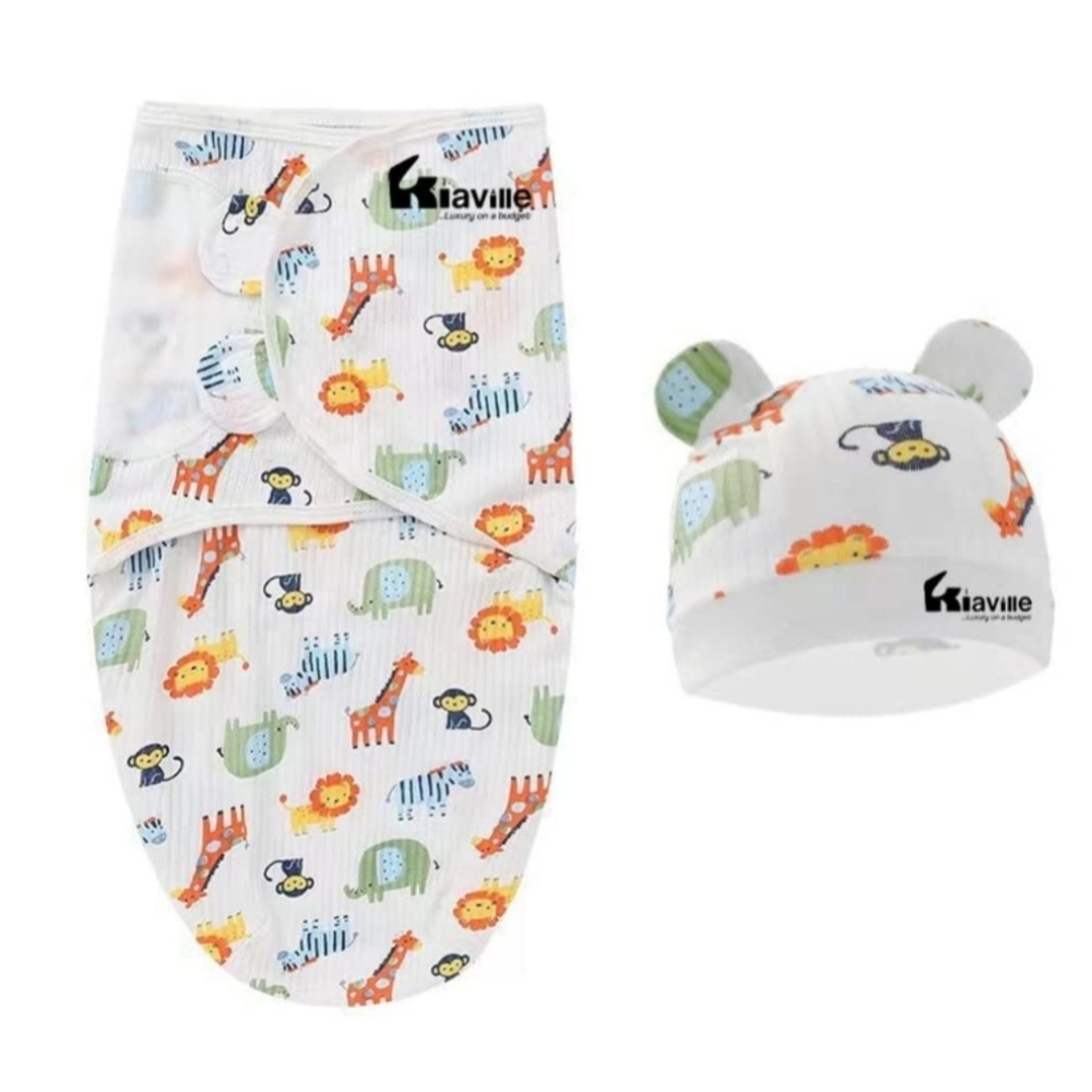 Baby Sleeping Swaddle Blanket with Beanie